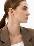 Champagne Moon Dew Drop Silver Falling Earrings