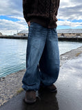 Capital Blue Black Washed Balloon Denim PT