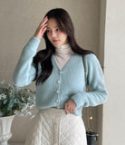 Emd V-neck Angora Knit Cardigan