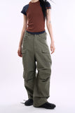 Trap side zipper parachute cargo pants