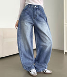 Incision Point Mega Balloon Fit Banding Denim Pants