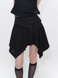 Unbalanced flow mini skirt