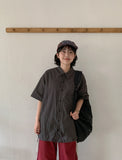 [unisex] Hipom Nylon Over Short Sleeve Shirt