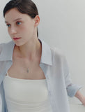 [Premium Plating] Volume Square AB(W) Dual Pave Necklace