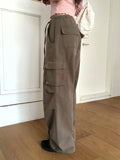 [MADE] Delpha vintage Pintuck cotton two-way long wide jogger cargo pants