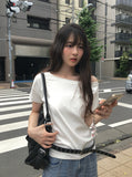 Demp One Shoulder Off Short Sleeve Loose Fit T-Shirt