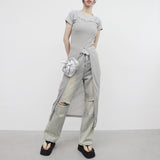 Chatier Slit Sleeveless One Piece