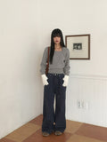 Nookan Stopper String Color Cotton Long Wide Pants