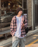 Candy hooded balloon check shirt