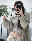 Rude Stripe Crop Ringer Tee