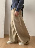 Crane Back Point Wide Washing Denim Pants