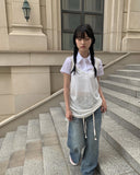 Redo Strap Blue Wide Pants