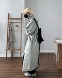 Maxi High Neck String Coat