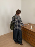 Pellet Stitch Cut Raw Denim Wide Pants
