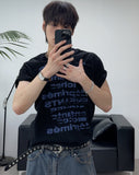 Turren Glitch Lettering Crop Short Sleeve Tee