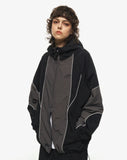 Piping Line Hooded Track Jacket