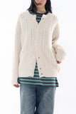 Maya round-neck wool brush cardigan