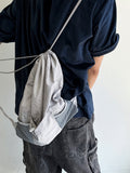 Silver Glossy String Backpack
