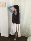 Miseka Lace Button V-Neck Sleeveless