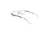 Geek Chic Cubic Silver Frame Round Glasses
