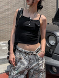 Nev one pocket button crop sleeveless (with cup)