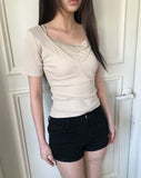 Erel High-Waisted Button Shorts