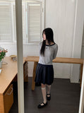 Anns Layered Color matching Round Long Sleeve Warmer T-Shirt