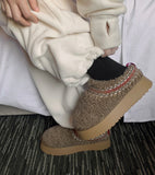 Moiru Fleece Platform Sole Slippers
