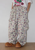 FLORAL FLEECE CARGO PANTS