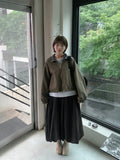Dolance Suede Balloon Long Skirt