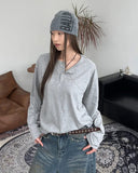 Kane Henley Neck Cotton Long Sleeve Tee