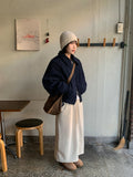 Kanidi Banding Fleece Check Pocket Long Skirt