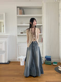 Gabel damage slit button long sleeve cardigan