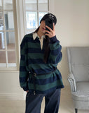 Piel Stripe Collar Tee