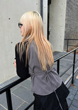 HIGHNECK LINE KNIT ZIP-UP
