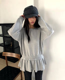Peuon Layered Frill Button Knit