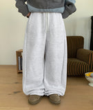 Kukuna banding string side cut brushed wide jogger pants