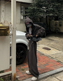 fw Balloon Crop Hood Zip Up