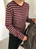 Schumank Stripe Round Knit Cardigan