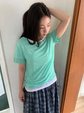[BAONHAUS] Seidin Tencel Layered Short Sleeve Tee
