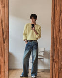 Godin Washed Back Pocket Wide Denim