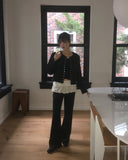 [MADE] Lame snap button no collar guest look tweed jacket