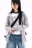 Seaside thin over check shirt