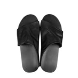 Flat leather slippers