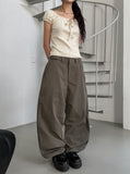 Leca Adjust Pintuck Balloon Nylon Pants