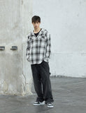 Ombre Check Western Hood Shirt