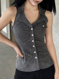 Pinstriped Halter Shirt