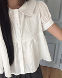Harper Collar Puff Short Sleeve Blouse