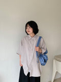 [unisex] Midender Summer Seersucker Over Short Sleeve Shirt