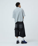 CHECK APPLIQUE HALF SHIRT